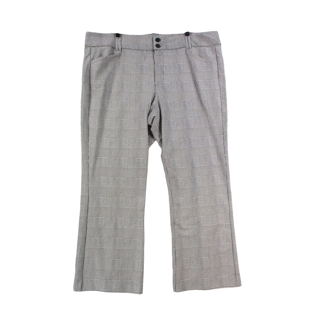Torrid Womens 26S Bootcut Ponte Plaid Trousers Black White Check Pants‎ 18501275